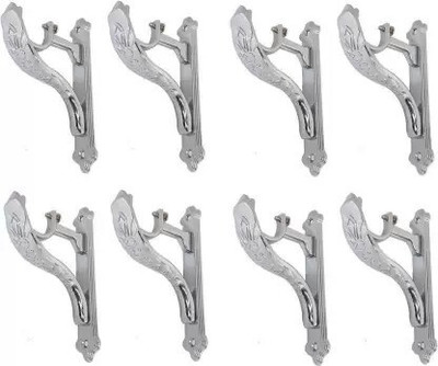 Ebenezer Silver, Grey Rod Rail Bracket Metal(Pack of 8)