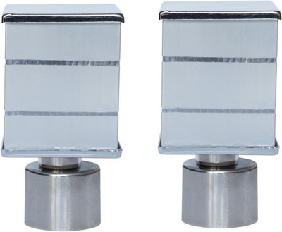 ZYREX Silver Curtain Knobs, Rod Rail Bracket Metal(Pack of 2)