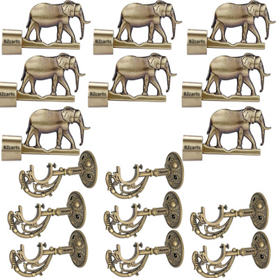 Easyhome Beige Curtain Knobs, Rod Rail Bracket(Pack of 4)