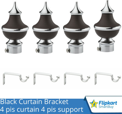 Flipkart SmartBuy Brown Curtain Knobs, Rod Rail Bracket Metal(Pack of 4)