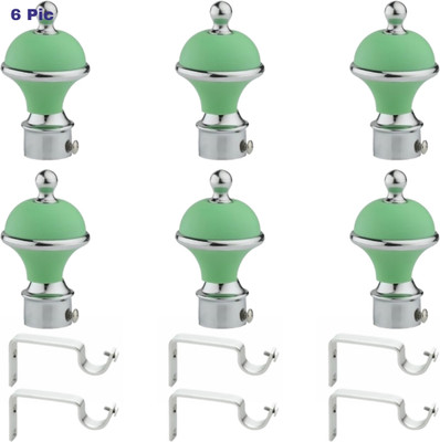 ZAPEX Green Rod Rail Bracket, Curtain Knobs Metal(Pack of 12)