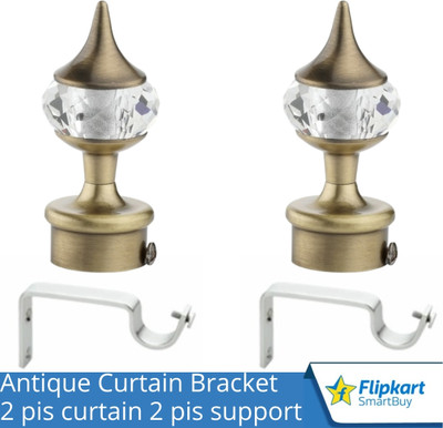 Flipkart SmartBuy Gold Curtain Knobs, Rod Rail Bracket Metal(Pack of 4)