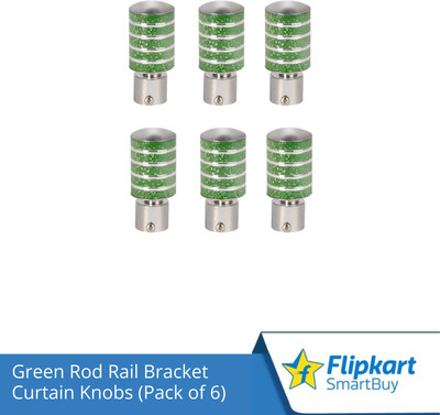 Flipkart SmartBuy Green Curtain Knobs, Rod Rail Bracket Metal(Pack of 6)