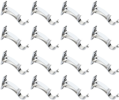 RKOING Silver Rod Rail Bracket, Curtain Knobs Metal(Pack of 16)
