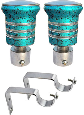 Sukhan Blue, Black Curtain Knobs Metal(Pack of 4)