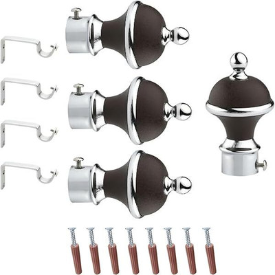 MAHADEV INDUSTRIES Black Curtain Knobs Metal(Pack of 4)