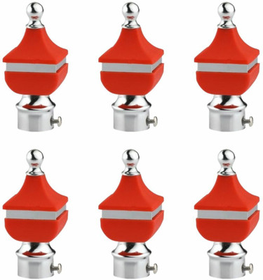 RKOING Red Rod Rail Bracket, Curtain Knobs Metal(Pack of 6)