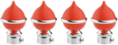 METZO Red Rod Rail Bracket, Curtain Knobs Metal(Pack of 4)