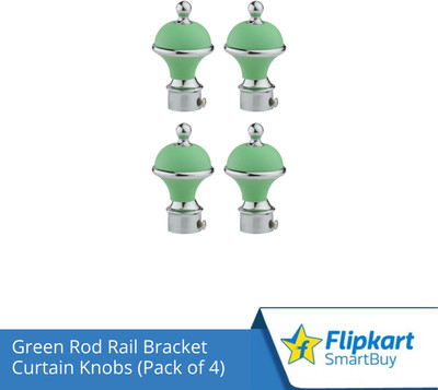 Flipkart SmartBuy Green Curtain Knobs, Rod Rail Bracket Metal(Pack of 4)