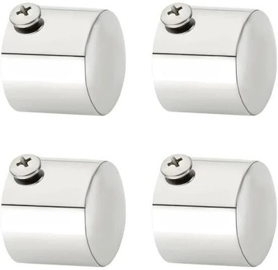 PEony Silver Rod Rail Bracket Metal(Pack of 4)