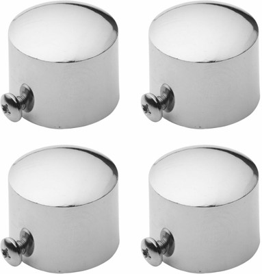 Inkart Silver Rod Rail Bracket, Curtain Knobs Metal(Pack of 4)