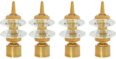 ZYREX Gold Curtain Knobs, Rod Rail Bracket Metal(Pack of 4)