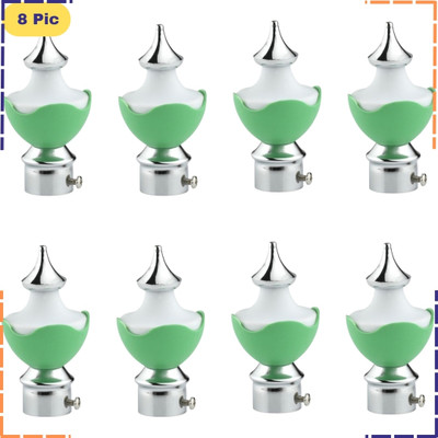 ZAPEX Green Rod Rail Bracket, Curtain Knobs Metal(Pack of 8)