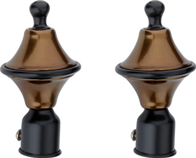 Crezx Multicolor, Black Rod Rail Bracket, Curtain Knobs, Curtain Hooks, Tassels, Curtain Hooks Metal(Pack of 2)