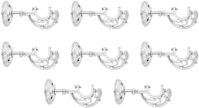 RKOING Silver Rod Rail Bracket, Curtain Knobs Metal(Pack of 8)