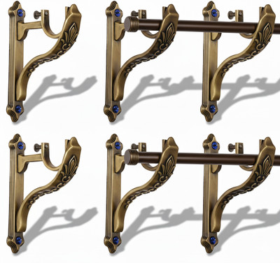 HARDSON Gold Rod Rail Bracket Metal(Pack of 6)