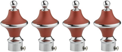 METZO Brown Curtain Knobs, Rod Rail Bracket Metal(Pack of 4)