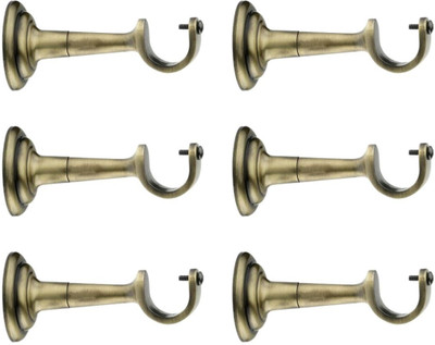 RKOING Gold Rod Rail Bracket, Curtain Knobs Metal(Pack of 6)