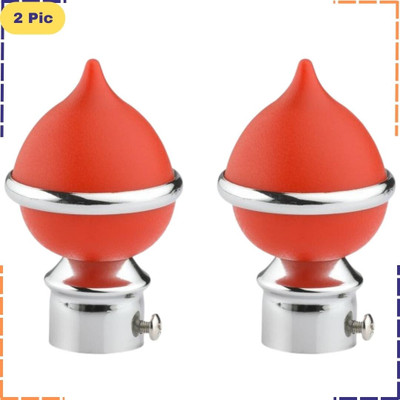 ZAPEX Red Rod Rail Bracket, Curtain Knobs Metal(Pack of 2)