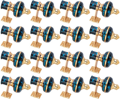 Ghazian Blue, Black, Gold Curtain Knobs, Rod Rail Bracket Metal(Pack of 16)