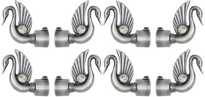 RKOING Grey Curtain Knobs, Rod Rail Bracket Metal(Pack of 8)