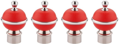 METZO Red Rod Rail Bracket, Curtain Knobs Metal(Pack of 4)