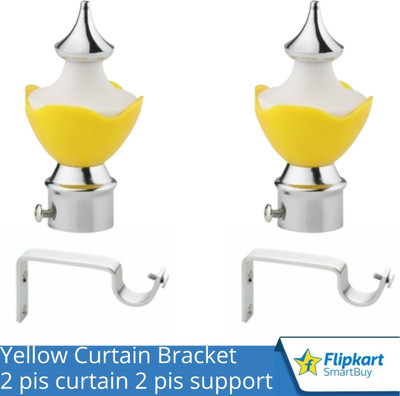 Flipkart SmartBuy Yellow Curtain Knobs, Rod Rail Bracket Metal(Pack of 2)