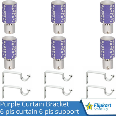 Flipkart SmartBuy Purple Curtain Knobs, Rod Rail Bracket Metal