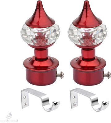 DecorDepo Red Curtain Knobs Metal(Pack of 2)