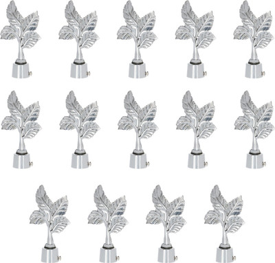 Inkart Silver Curtain Knobs, Rod Rail Bracket Metal(Pack of 14)