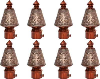 Inkart Brown Curtain Knobs, Rod Rail Bracket Metal(Pack of 8)