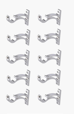 Ebenezer Silver Rod Rail Bracket, Curtain Hooks Metal(Pack of 10)