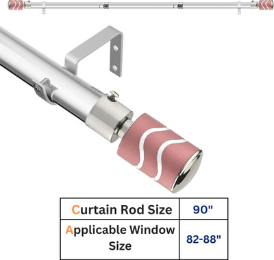 GLOXY Pink, Silver Curtain Knobs, Curtain Rods, Rod Rail Bracket Metal(Pack of 1)