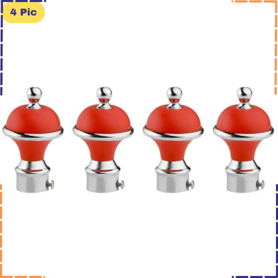 ZAPEX Red Rod Rail Bracket, Curtain Knobs Metal(Pack of 4)