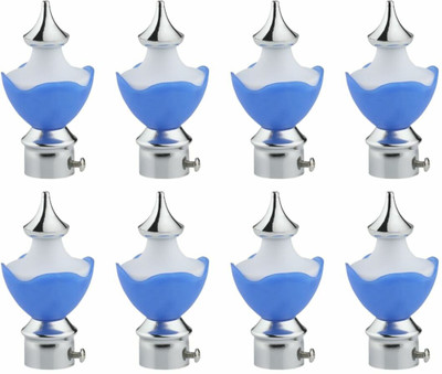 RKOING Blue Rod Rail Bracket, Curtain Knobs Metal(Pack of 8)