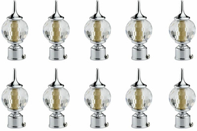 RKOING Silver Curtain Knobs, Rod Rail Bracket Metal(Pack of 10)