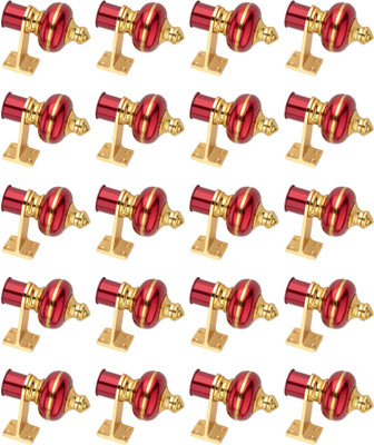 Ghazian Red, Gold Curtain Knobs, Rod Rail Bracket Metal(Pack of 20)