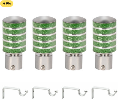 ZAPEX Green Rod Rail Bracket, Curtain Knobs Metal(Pack of 8)