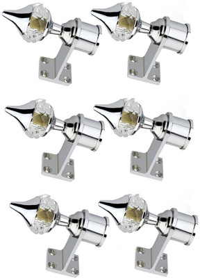 GHAR DWAR Silver Curtain Hooks, Curtain Knobs, Rod Rail Bracket Metal(Pack of 3)