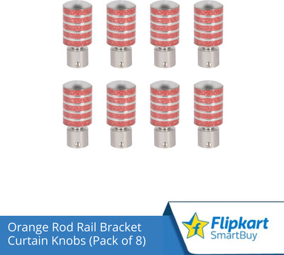 Flipkart SmartBuy Orange Curtain Knobs, Rod Rail Bracket Metal(Pack of 8)