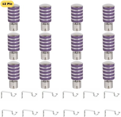 ZAPEX Silver, Purple Rod Rail Bracket, Curtain Knobs Metal