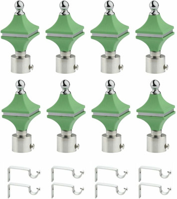 RKOING Green Rod Rail Bracket, Curtain Knobs Metal(Pack of 16)