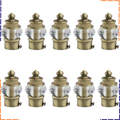 ZAPEX Gold Curtain Knobs, Rod Rail Bracket Metal(Pack of 10)