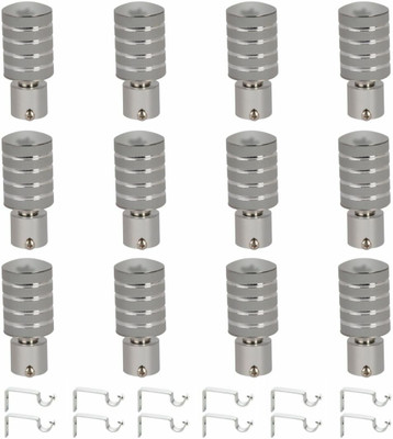 Inkart Grey Rod Rail Bracket, Curtain Knobs Metal(Pack of 24)