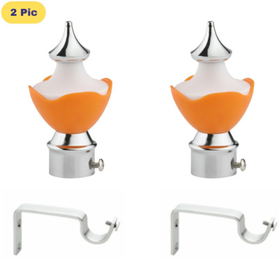 ZAPEX Orange Rod Rail Bracket, Curtain Knobs Metal(Pack of 2)