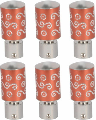 Inkart Brown Rod Rail Bracket, Curtain Knobs Metal(Pack of 6)