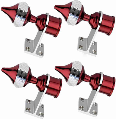 QuickAura Red Rod Rail Bracket, Curtain Knobs, Curtain Hooks(Pack of 4)