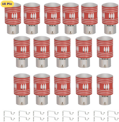 ZAPEX Red Rod Rail Bracket, Curtain Knobs Metal(Pack of 16)
