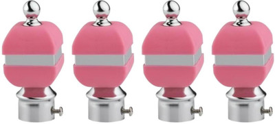 METZO Pink Rod Rail Bracket, Curtain Knobs Metal(Pack of 4)
