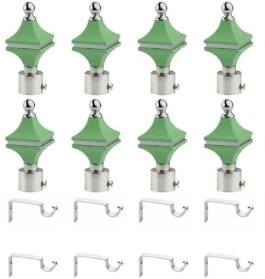 picamax Green Tassels, Curtain Hooks, Curtain Knobs, Tieback Hook, Rod Rail Bracket Metal(Pack of 16)